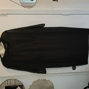 Black Bodycon Lace-trim Dress